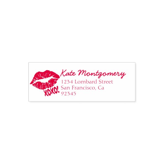 Roze Lips XOXO | Makeup Artist Zelfinktende Stempel (Design)