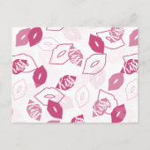 Roze lips zoissend patroon briefkaart (Voorkant)