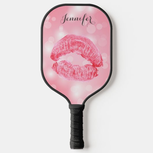 Roze lipstick - Aangepaste Pickleball Paddle (Voorkant)