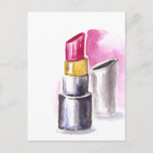 Roze lipstick briefkaart (Voorkant)