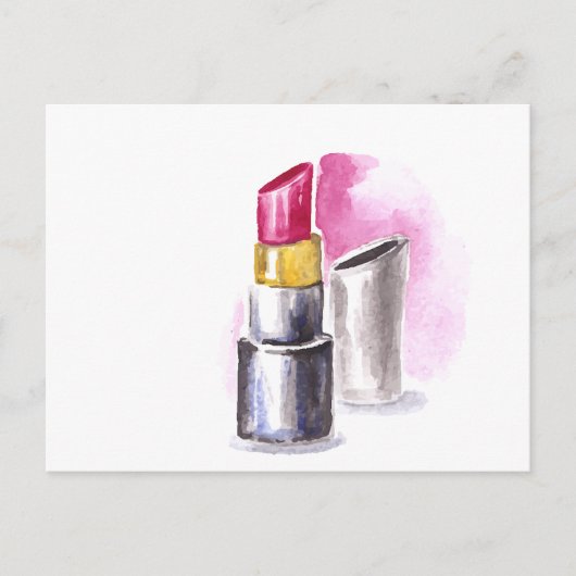 Roze lipstick briefkaart (Voorkant)