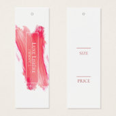 Roze Lipstick Brush Stroke Hang Labels Mini Visitekaartjes (Voorkant /achterkant)