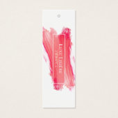 Roze Lipstick Brush Stroke Hang Labels Mini Visitekaartjes (Voorkant)