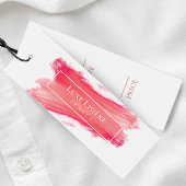 Roze Lipstick Brush Stroke Hang Labels Mini Visitekaartjes