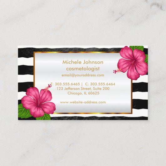  roze lipstick Business Reference Aanbevelingskaartje (Achterkant)