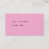 Roze lipstick & hart Cosmetische Visitekaartje Afsprakenkaartje (Achterkant)