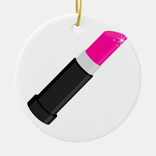 Roze lipstick keramisch ornament (Voorkant)