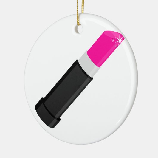 Roze lipstick keramisch ornament (Links)