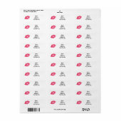 Roze lipstick Kiss Etiket (Full Sheet)