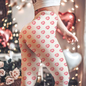Roze lipstick Kiss Print Leggings