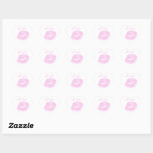 Roze lipstick Kiss Stickers (Vel)