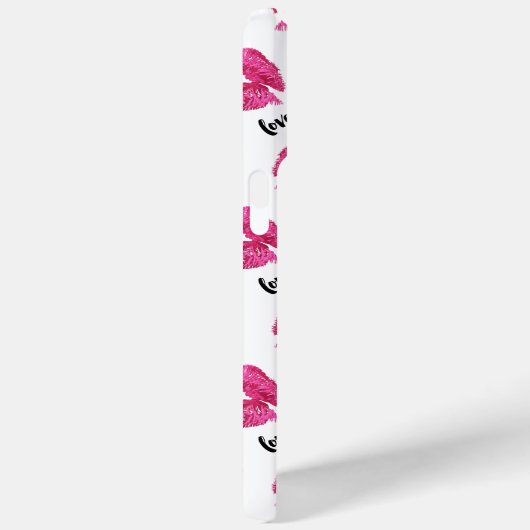 Roze lipstick Kisses en harten Case-Mate iPhone Case (Achterkant / Rechts)