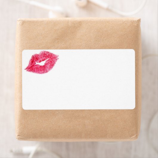 Roze lipstick Kus Etiket op afdruk (Insitu)