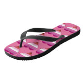 Roze lipstick lesbische pride hartpatroon teenslippers (Schuin)