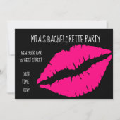 Roze lipstick leugenaar bachelorette party kaart (Voorkant)