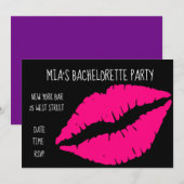 Roze lipstick leugenaar bachelorette party kaart (Voorkant / Achterkant)