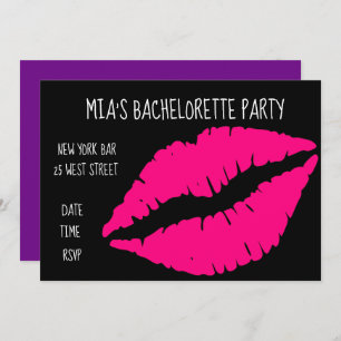 Roze lipstick leugenaar bachelorette party kaart