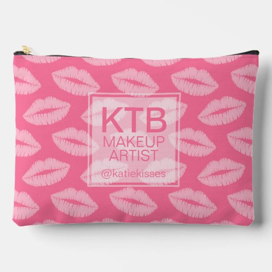 Roze Lipstick Lips Aangepaste make-up artist Etui (Voorkant)