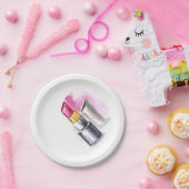 Roze lipstick papieren bordje (Feest)