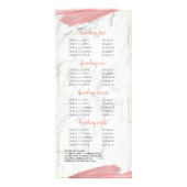 Roze lipstick Smear Marble Service Price List Reclamekaart (Achterkant)