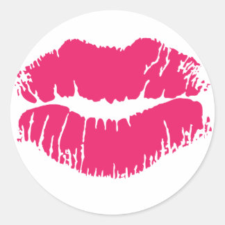 Roze Lipstick Sticker