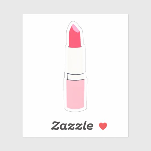 Roze lipstick sticker (Vel)