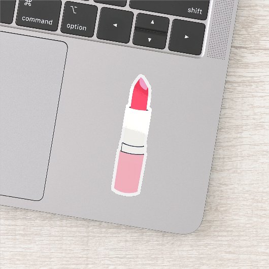 Roze lipstick sticker (Detail)