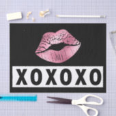 Roze lipstick, XOXO Black en White Love Tissuepapier (Craft)