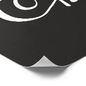 Roze lipstickus pop roze en zwart poster (Hoek)