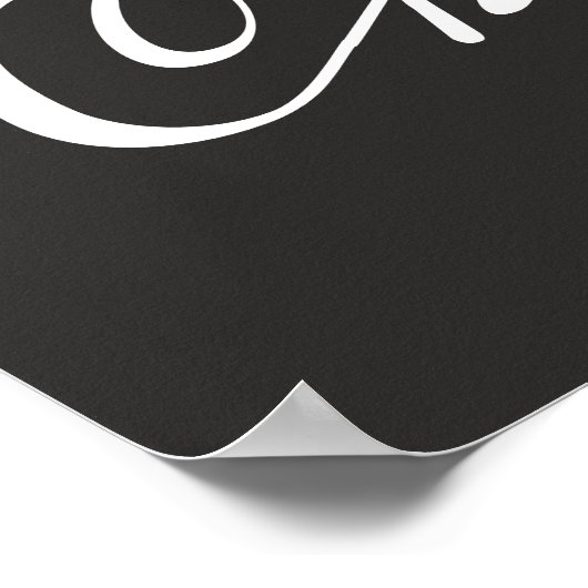 Roze lipstickus pop roze en zwart poster (Hoek)