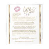 Roze liptips en strikken notitieblok (Voorkant)