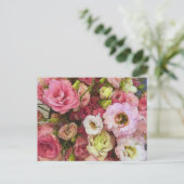 Roze Lisianthus Flowers Briefkaart (Staand voorkant)