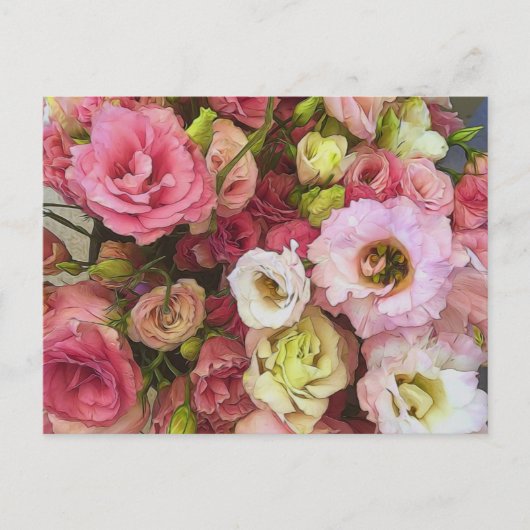 Roze Lisianthus Flowers Briefkaart (Voorkant)