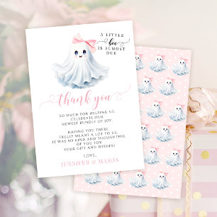 Roze Little Boo Baby Meisje Shower Bedankt Kaarten