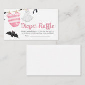 Roze Little Boo Baby shower Luier Raffle Informatiekaartje (Voorkant / Achterkant)