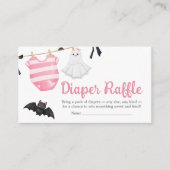 Roze Little Boo Baby shower Luier Raffle Informatiekaartje (Voorkant)