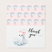 Roze Little Boo Baby shower opvouwbaar Dank u Kaart (Buitenkant ongevouwen)