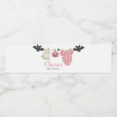 Roze Little Boo Clothesline Baby shower Waterfles Etiket (Enkel label)