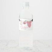 Roze Little Boo Clothesline Baby shower Waterfles Etiket (Voorkant)