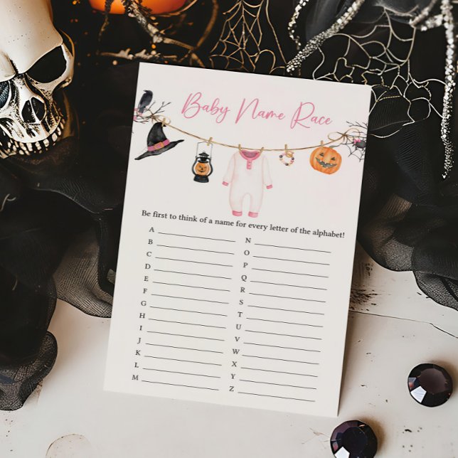 Roze Little Boo Halloween Baby Naam Race Game (Halloween Baby Clothes Baby Shower Baby Name Race Game)
