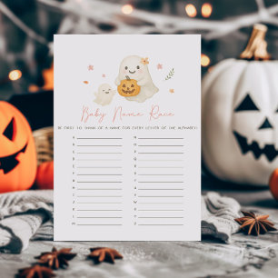 Roze Little Boo Halloween Baby Naam Wedstrijd Spel