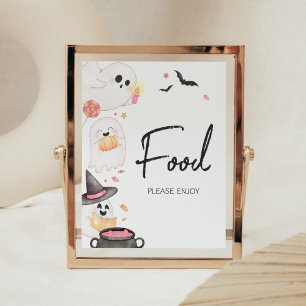 Roze Little Boo Halloween Baby shower Eten Poster