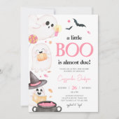 Roze Little Boo Halloween Baby shower Kaart (Voorkant)