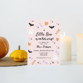 Roze Little Boo Halloween Baby shower Kaart