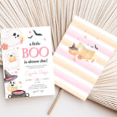 Roze Little Boo Halloween Baby shower Kaart