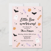 Roze Little Boo Halloween Baby shower Kaart (Voorkant)