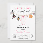 Roze Little Boo Halloween Baby shower Kaart (Voorkant)
