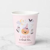 Roze Little Boo Halloween Baby shower Papieren Bekers (Achterkant)