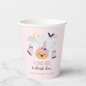 Roze Little Boo Halloween Baby shower Papieren Bekers (Voorkant)