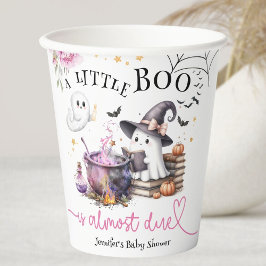 Roze Little Boo Halloween Baby shower Papieren Bekers